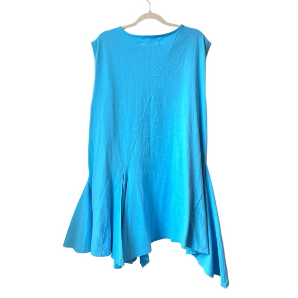 Free People FP Beach Fresco Mini Dress Blue Asymmetrical Hem Tunic Top Oversize - Picture 9 of 9
